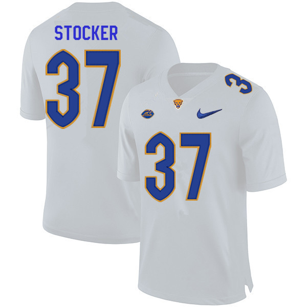 Men #37 Brassir Stocker Pitt Panthers College Football Jerseys Sale-White